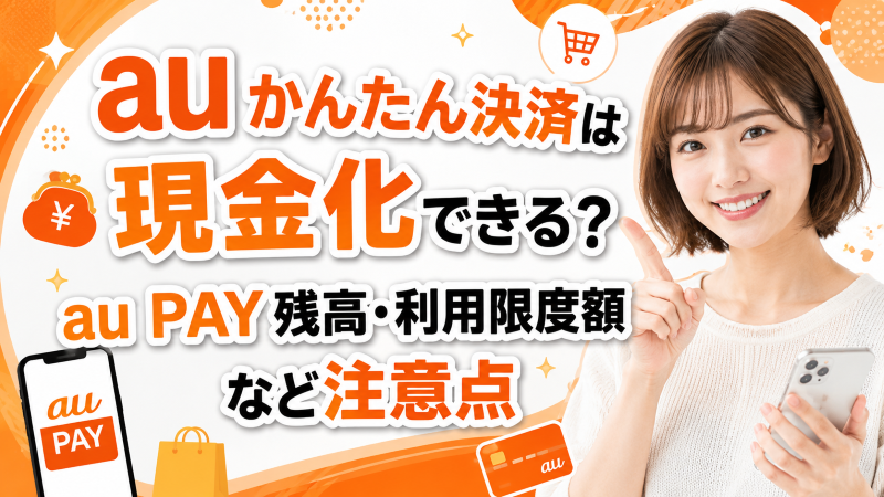 auかんたん決済は現金化できる？au PAY 残高・利用限度額など注意点