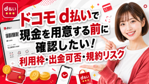 ドコモ d払いで現金を用意する前に確認したい！利用枠・出金可否・規約リスク