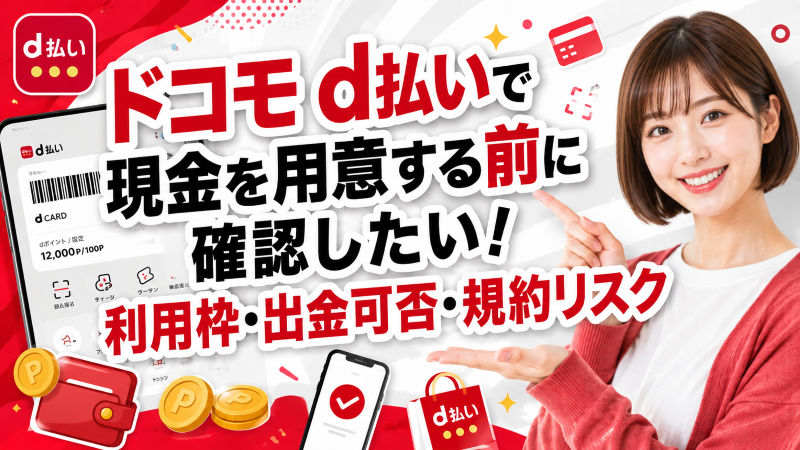 ドコモ d払いで現金を用意する前に確認したい！利用枠・出金可否・規約リスク