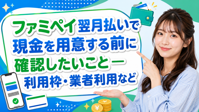 ファミペイ翌月払いで現金を用意する前に確認したいこと―利用枠・業者利用など