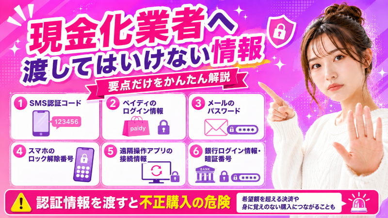 ペイディ現金化で業者に渡してはいけない情報