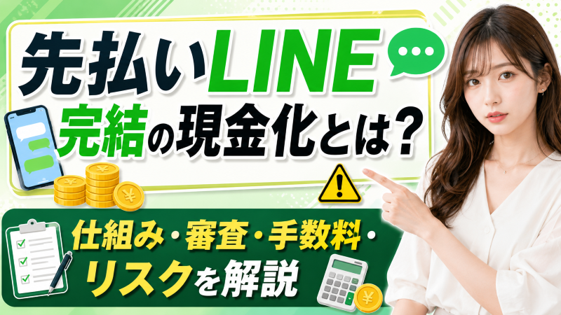 先払いLINE完結の現金化とは？仕組み・審査・手数料・リスクを解説