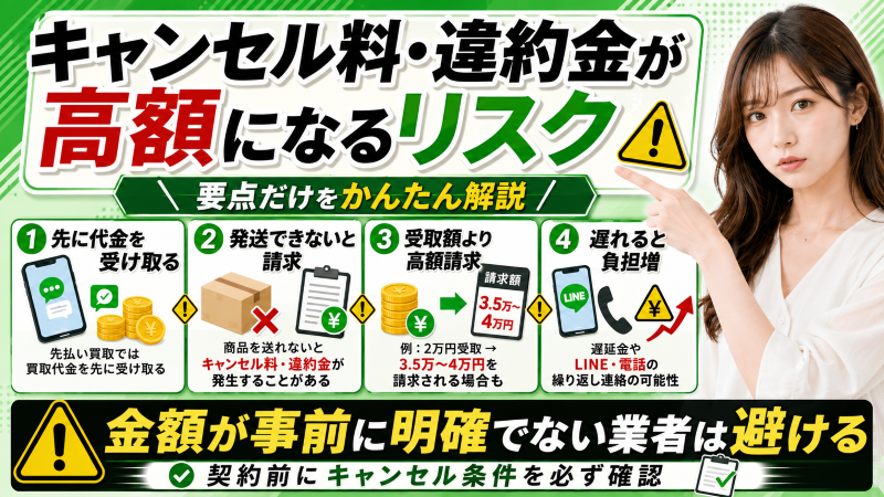キャンセル料・違約金が高額になるリスク