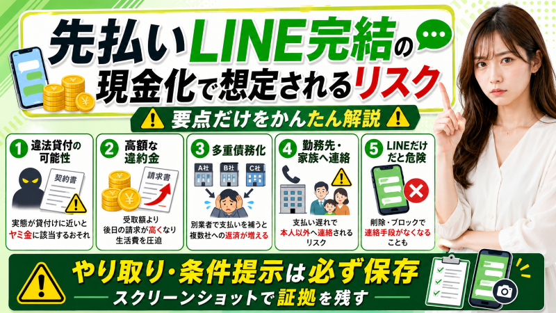 先払い現金化で想定されるリスク