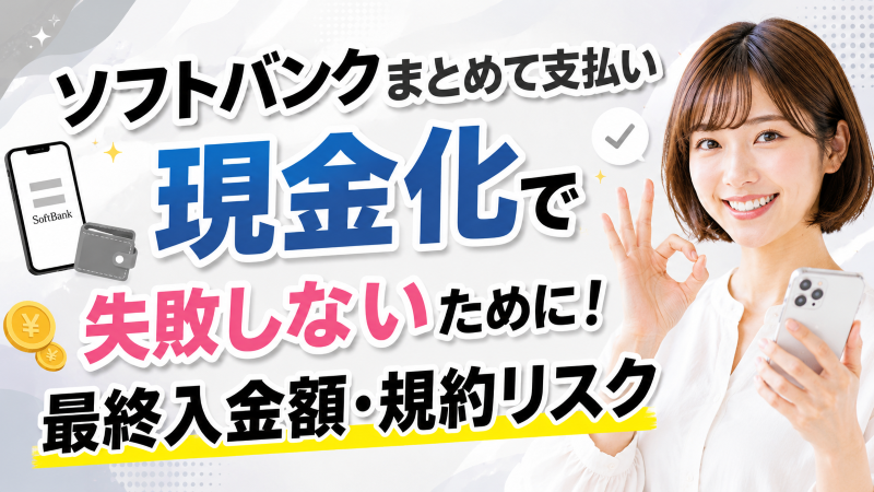 ソフトバンクまとめて支払い現金化で失敗しないために！最終入金額・規約リスク