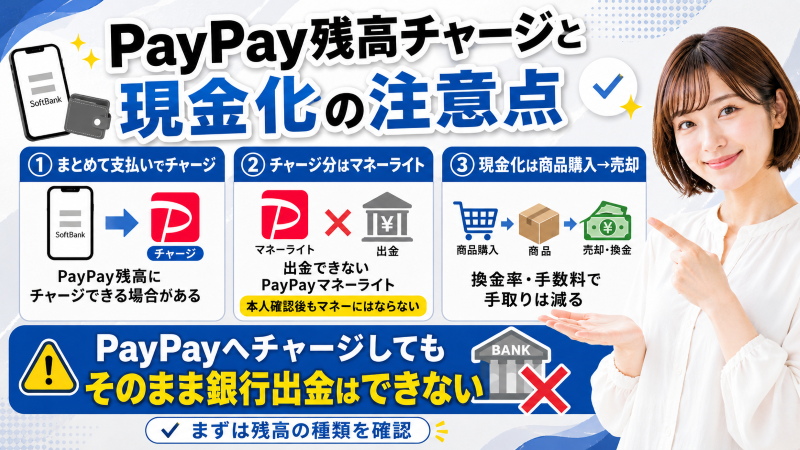 ソフトバンクまとめて支払い現金化PayPay残高チャージの注意点