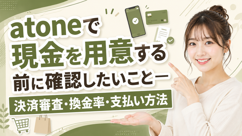 atoneで現金を用意する前に確認したいこと―決済審査・換金率・支払い方法