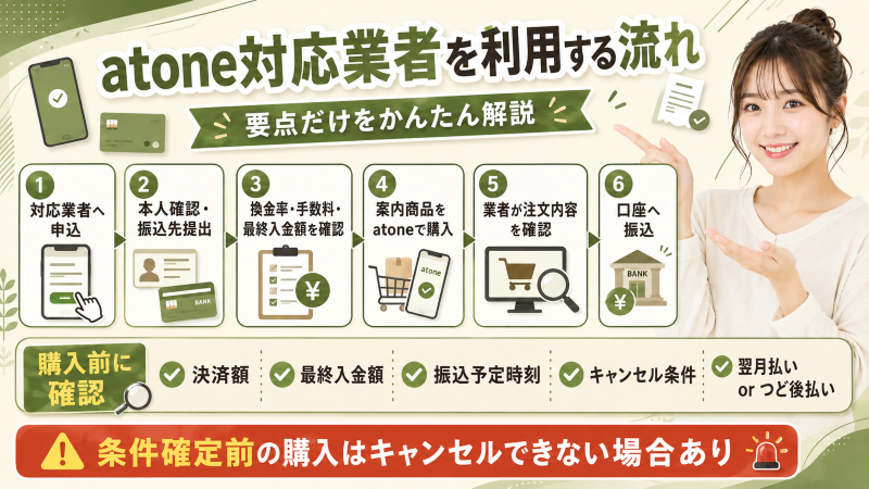 atone現金化で業者を使う流れ