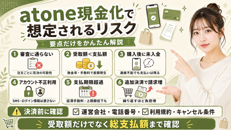 atone現金化をするリスク