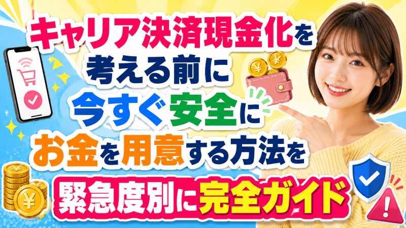 キャリア決済現金化を考える前に|今すぐ安全にお金を用意する方法を緊急度別に完全ガイド