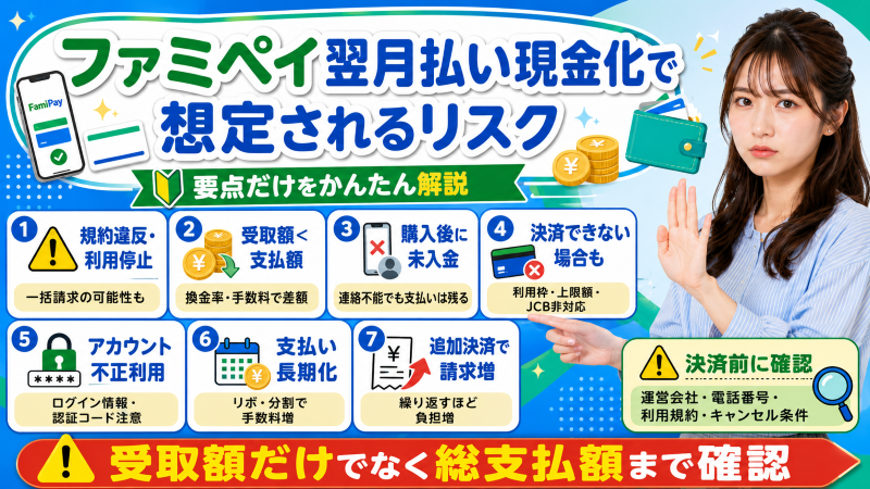 ファミペイ現金化で想定されるリスク