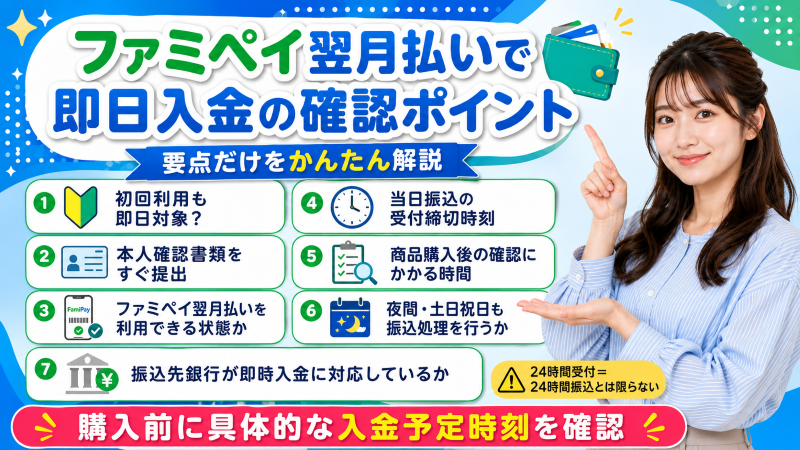 ファミペイ現金化で即日入金の確認ポイント