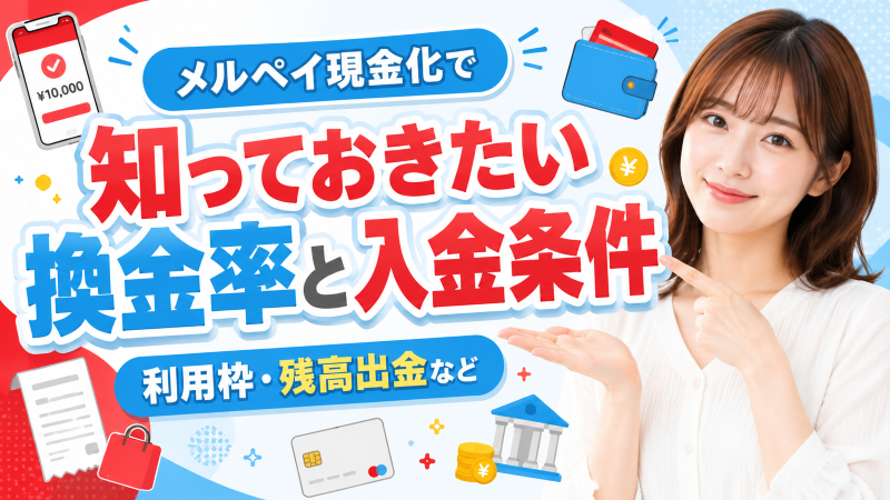 メルペイ現金化で知っておきたい換金率と入金条件―利用枠・残高出金など