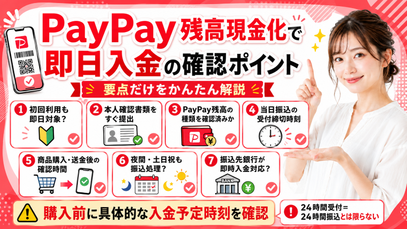 PayPay現金化で即日入金を希望する場合